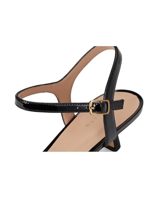 Cole Haan Black Leni Kitten Heel Strappy 40mm Heeled Sandal