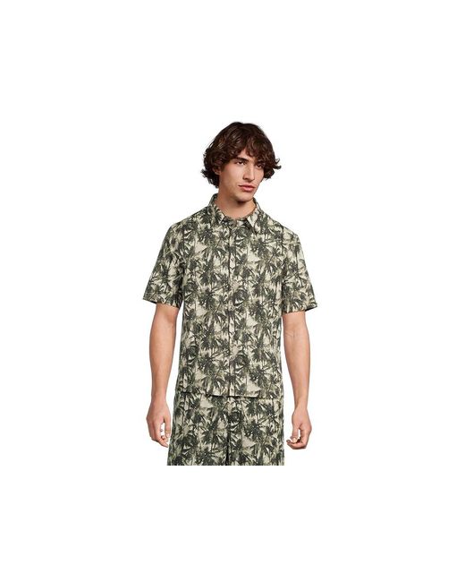 ARMANI EXCHANGE Black Short Sleeve Oversized Fit Allover Floral Shirt T Shirt O. Resort, Cotton for men