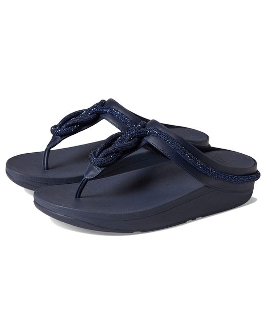 Fitflop Blue Fino Crystal Toe-post Sandals