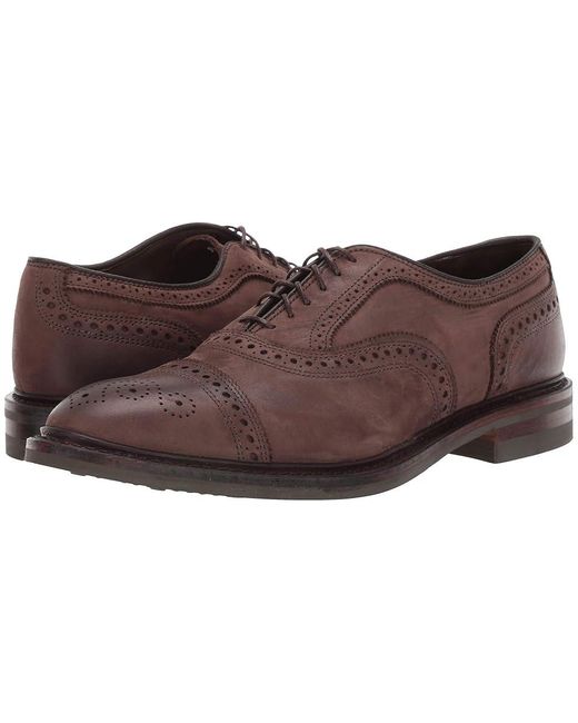 Allen Edmonds Brown Strand Mok Lace Up Cap Toe Shoes, Suede for men