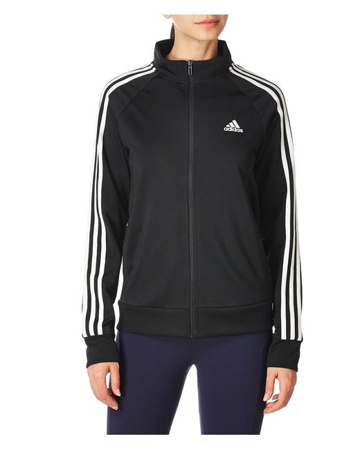adidas Plus Size Essentials Warmup 3stripes Track Jacket in Black Lyst
