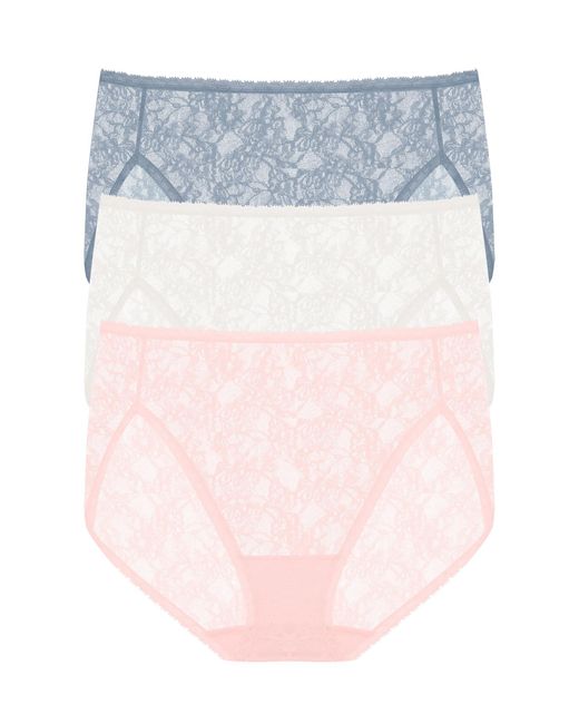Natori Blue Bliss Allure One Size Lace French Cut 3-pack