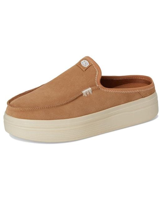 HeyDude Natural Austin Lift Classic Shoes, Suede