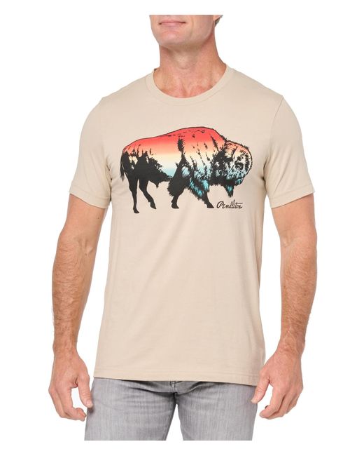 Pendleton Ombre Bison Graphic Tee in Natural for Men | Lyst