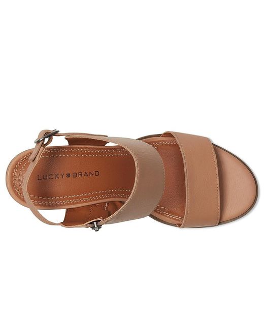 Lucky Brand Brown Dinzin Double Band Heeled Sandals Sandals Rhodonite/Ecru 6.5 B