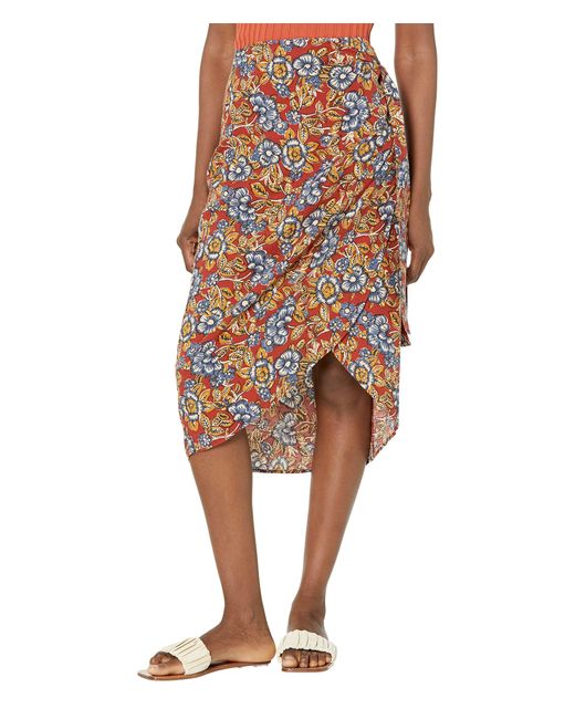 Faherty Pacifica Linen Wrap Skirt | Lyst
