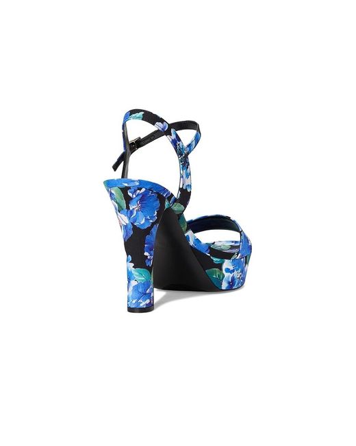 Nine West Blue Solas Wedge Shoes, Leather/Rubber