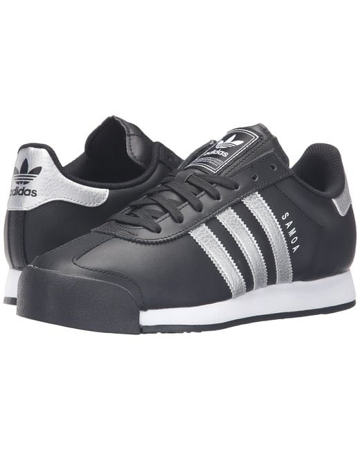 Adidas Originals Samoa Leather (core Black/silver Metallic/white) Men's Tennis Shoes for men