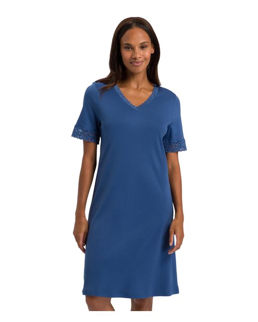 Hanro Blue Moments Short Sleeve Nightgown 100 Cm