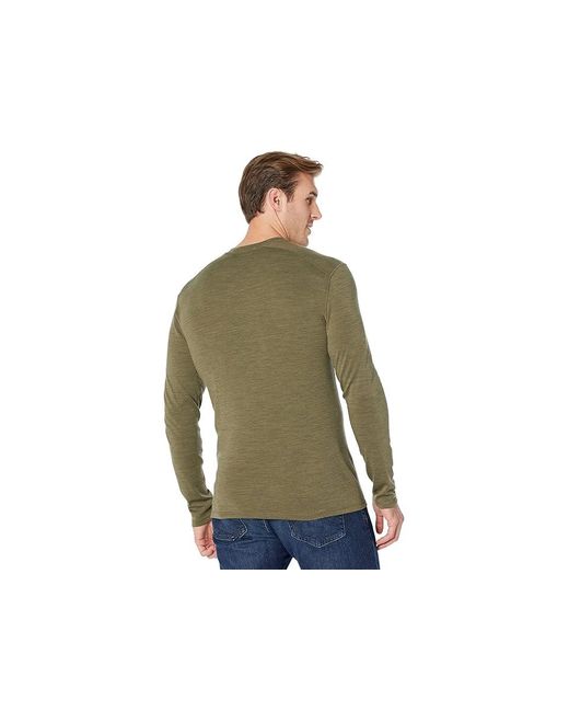 Smartwool Green Merino 250 Base Layer Crew (Winter Moss Heather) Clothing for men