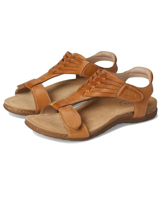 Taos Footwear Brown Wonderful Sandals, Leather/Rubber/Suede