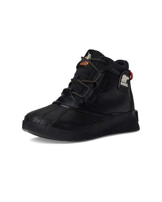 Sorel Black Out N About Iv Splashy Wp Rain Boots/Sea Salt 5.5 B