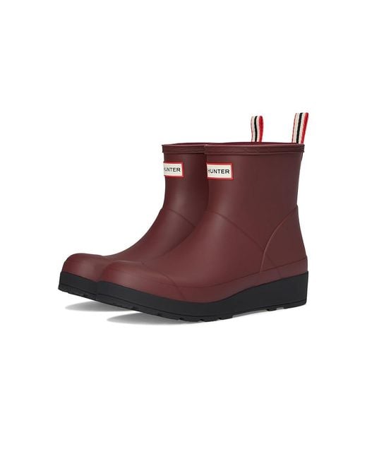 Hunter Brown Play Short Boot Rain Boots, Rubber