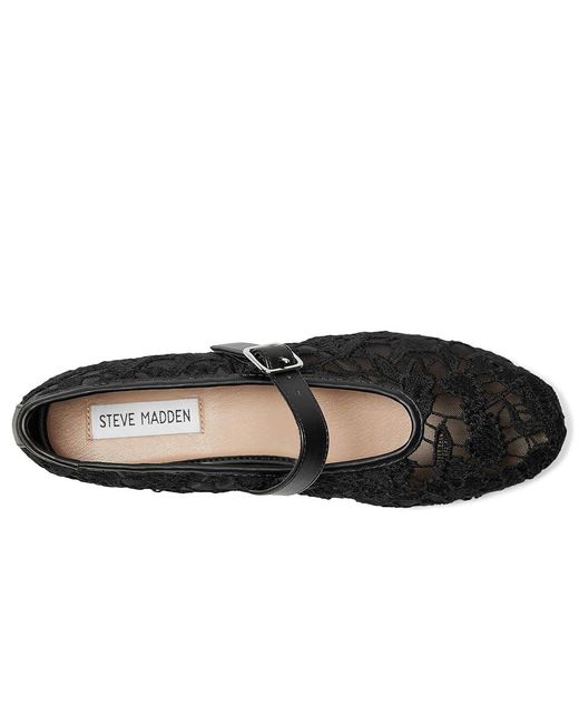 Steve Madden Black Dreaming Flat Shoes, Mesh