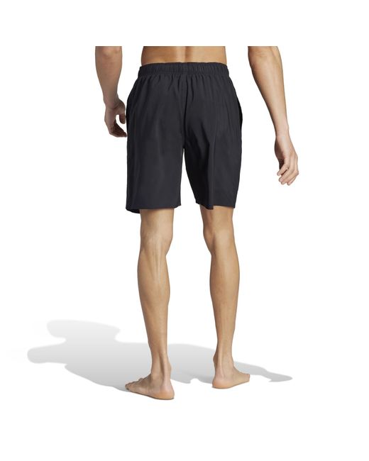 Adidas Black Solid Clx Classic-length Swim Shorts for men