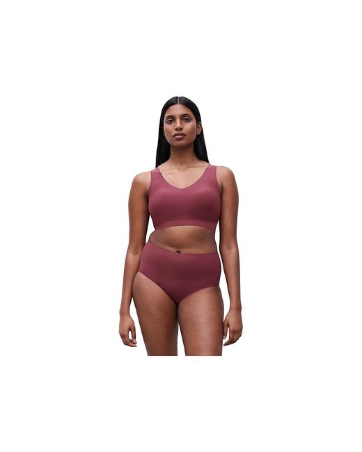 Chantelle Red Softstretch Padded V-Neck Bra Top Bra, Polyamide/Elastane