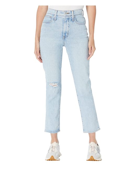 Madewell Denim Perfect Vintage Crop Jeans With Raw Hem And Knee Rip In ...