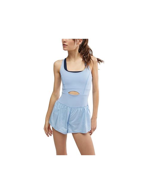 Fp Movement Blue Righteous Runsie (Oxford) Jumpsuit & Rompers One Piece