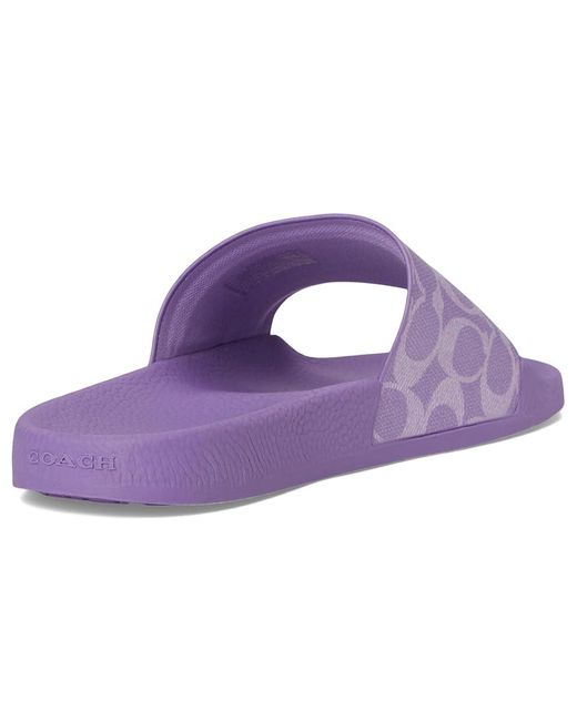 COACH Purple Udele Sport Slide Flat Sandal