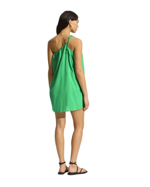 Seafolly Green Rio One Shoulder Mini Dress