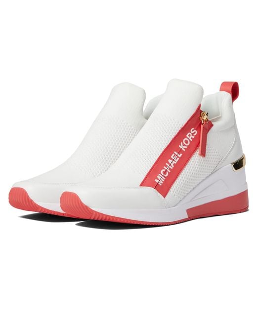 Michael kors red shop tennis shoes
