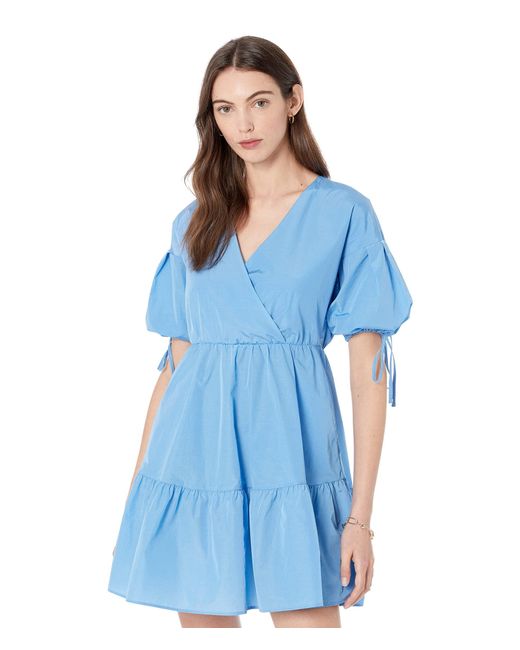 Ted Baker Synthetic Suza Exaggerated Sleeve Wrap Mini Dress in Blue | Lyst
