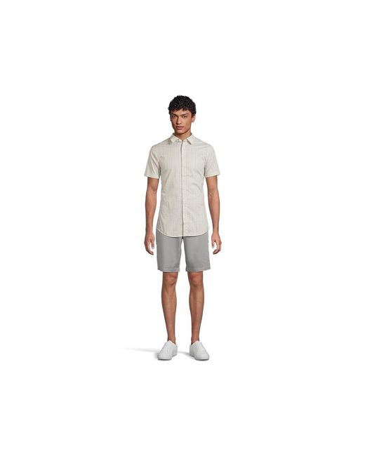 ARMANI EXCHANGE Black Micro Print Stretch Cotton Short Sleeve Shirt T Shirt Circle Ax Logo, Cotton/Elastane for men