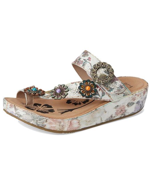 Spring Step Metallic Blissbloom Wedge Shoes, Leather