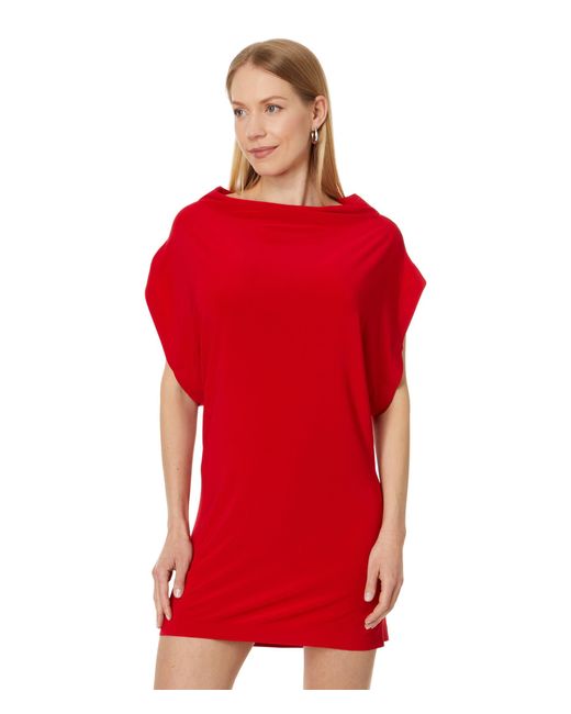 Norma Kamali Red Sleeveless All In One Mini Dress