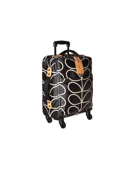 Orla Kiely Classic Giant Linear Luggage Travel Cabin Case (black/cream) Luggage