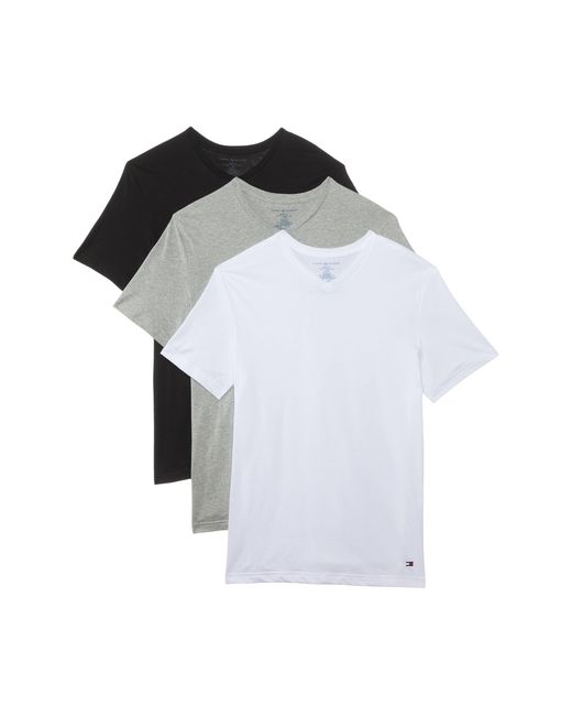 Tommy Hilfiger White Cotton Classic 3-pack V-neck Undershirts for men