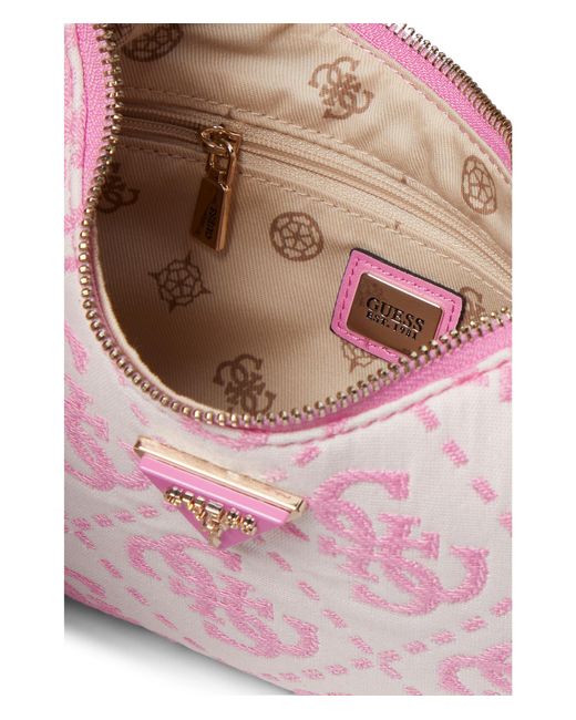 Guess Pink Ruma Mini Top Zip Shoulder Bag