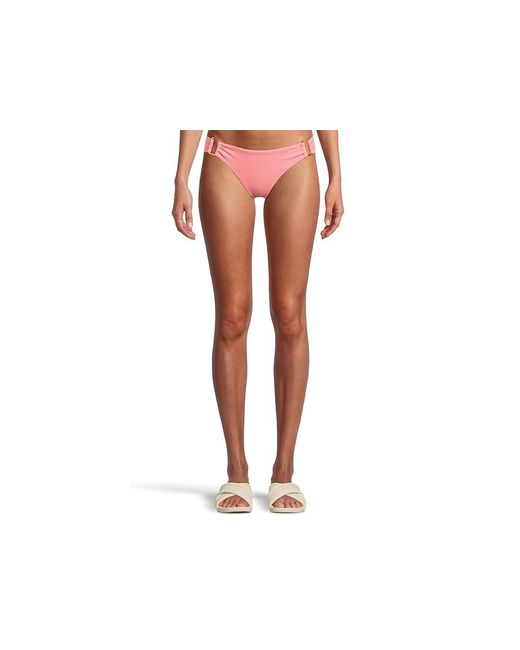 Becca Black Modern Edge Rib Gracie U Buckle Side Hipster Bottom Swimwear, Nylon/Spandex