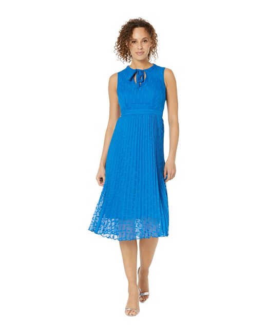 Donna Morgan Synthetic Maxi Dress With Smocking And V-neck in Blue | Lyst