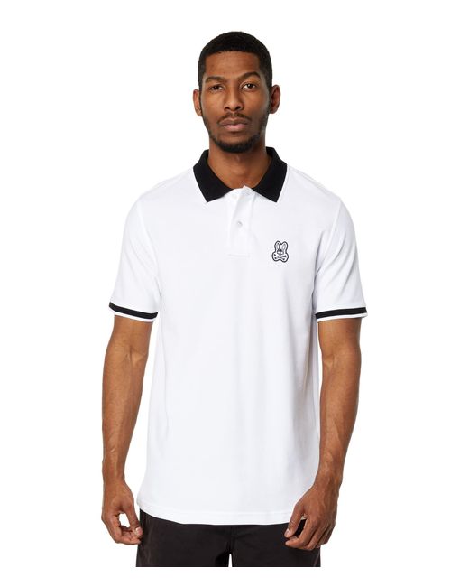 Psycho Bunny Serge Pique Fashion Polo in White for Men | Lyst