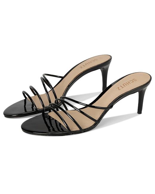 SCHUTZ SHOES Black Inez Mule Sandals, Leather