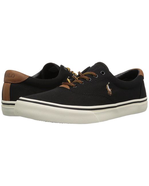 Polo Ralph Lauren Canvas Thorton Sneaker in Black for Men | Lyst