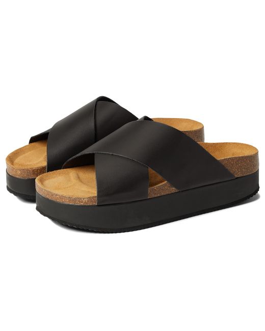 Free People Synthetic Sidelines Flatform Sandal in Black | Lyst