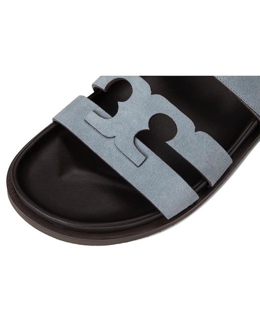 Tory Burch Black Ines Sport Slide Sandals Aria/Cocoa, Suede