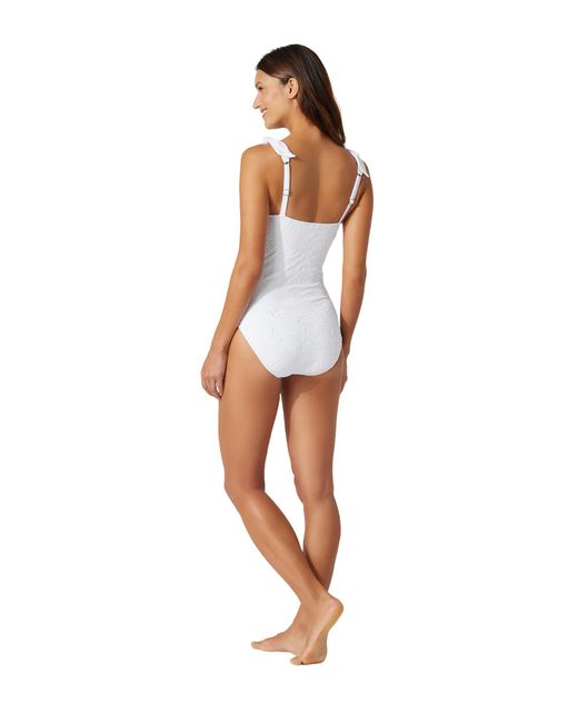 Tommy Bahama White Eyelet Hideaway Square Neck One-piece