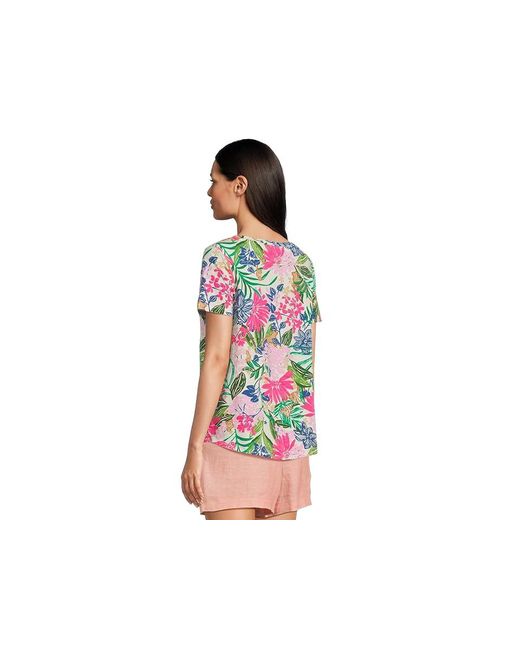 Lilly Pulitzer Black Key West Top Blouse, Cotton/Modal/Spandex