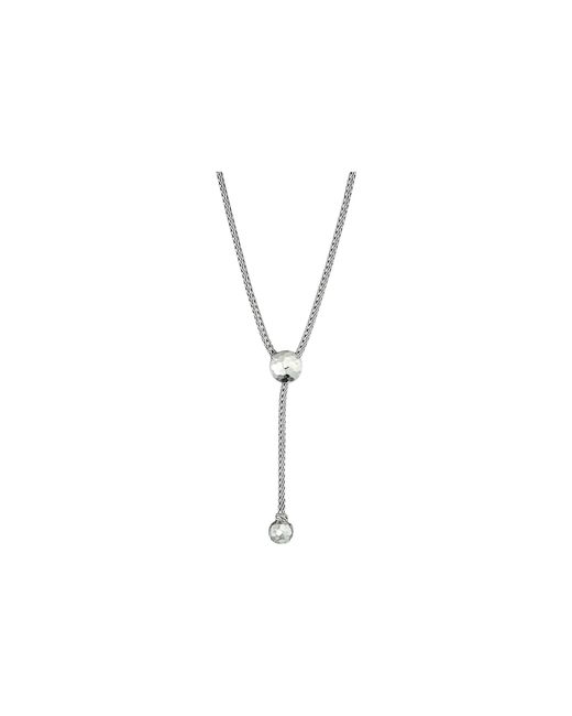 John Hardy Metallic Classic Chain Hammered Silver Drop Necklace