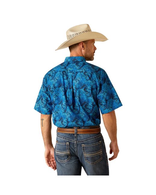 Ariat Blue Wrinkle Free Kylo Classic Fit Shirt for men
