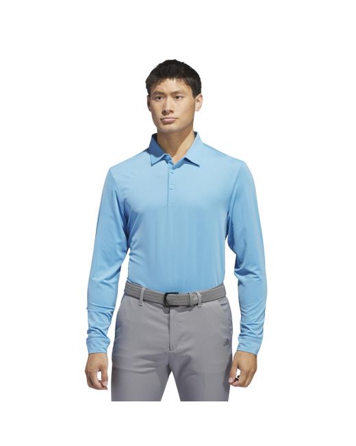 Adidas Blue Core Long Sleeve Polo for men