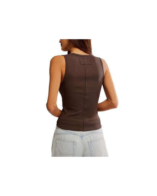 Free People Black Neria Tank Top Clothing Xl 14) Cotton/Down/Elastane