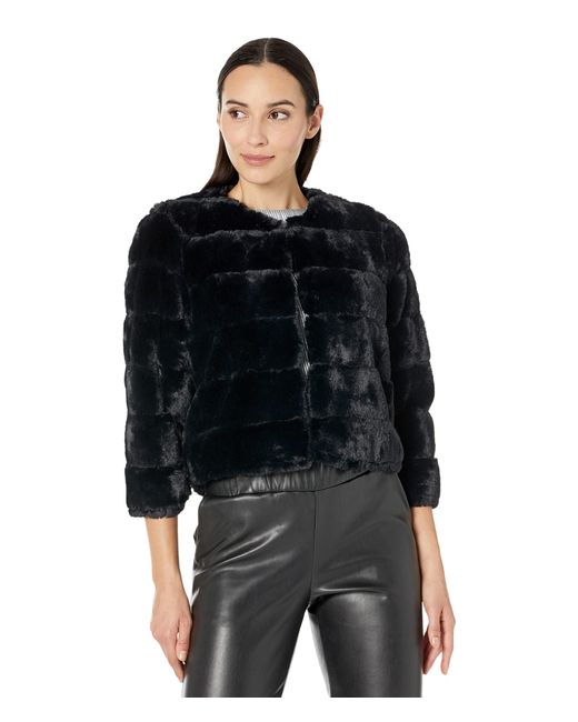 Calvin Klein Faux Fur Shrug in Black Lyst