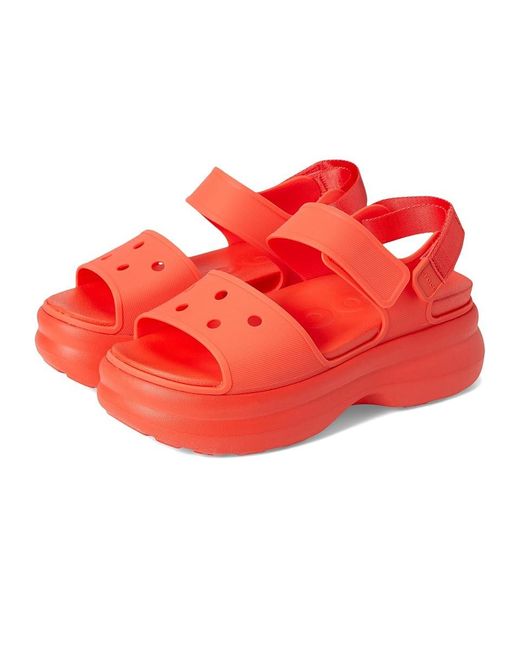 CROCSTM Red Soho Y Strap Sandals Dress Sandals, Synthetic