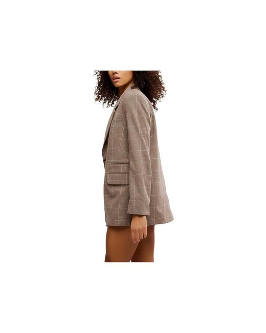 Free People Black Paper Cut Blazer Pinstrip Coat Xl 16) Elastane/Polyester/Viscose