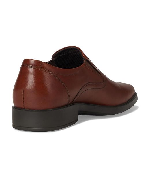Ecco Brown Milan Plain Toe Slip On Loafer Lace Up Wing Tip Shoes Eu 42 (Us 8-8.5) D for men