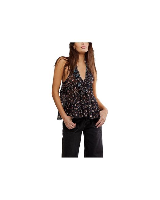 Free People Black Fearless Knit Tank Top Clothing Xl 14) Polyester
